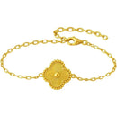 Pulseira Trevo Quatro Folhas Banhada a Ouro 18K